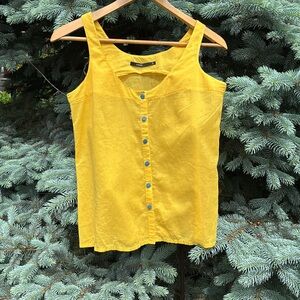 d.brand Yellow Button-Up Tank Top